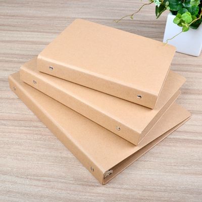 kualitas  UV Coating A6 A5 Kraft Paper File Folder With Ring Binded Pabrik