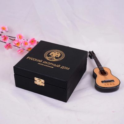 PU Kulit Kosong Kaviar Kemasan Kotak Hadiah Dengan Emas Foil Waterproof