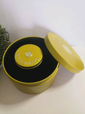 Kotak Kaleng Kaviar Vakum Kosong Untuk 30g / 50g Kaviar Dengan Logo Sapu Mopp