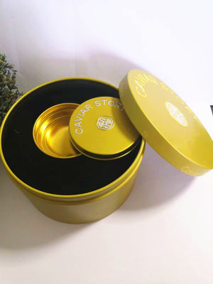 Kotak Kaleng Kaviar Vakum Kosong Untuk 30g / 50g Kaviar Dengan Logo Sapu Mopp