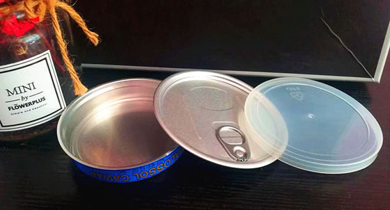 Kaviar Ring tarik kaleng mudah terbuka kaleng kaviar di Aluminium dengan tutup plastik 3.5oz dan 7oz