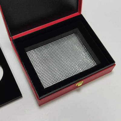 Kotak hadiah kaviar berkualitas tinggi dalam kulit PU dengan logo foil emas untuk 30g dan 125g timah tahan air