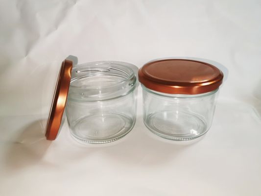 Berkualitas tinggi Makanan transparan Caviar kaca toples standar 8OZ 240ml Dengan tutup logam