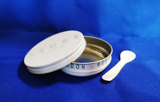 0.28mm Food Grade Tinplate Kaviar Packaging Vacuum Empty Kaleng kaleng 125g dengan pencetakan tutup datar warna penuh