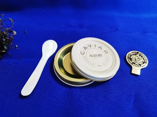 0.28mm Food Grade Tinplate Kaviar Packaging Vacuum Empty Kaleng 10g dengan pencetakan