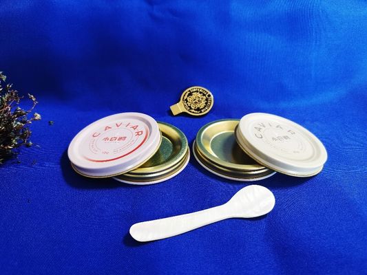 0.28mm Food Grade Tinplate Kaviar Packaging Vacuum Empty Kaleng 10g dengan pencetakan