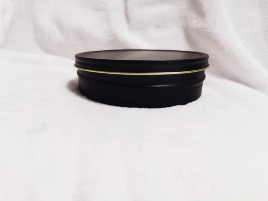 Vacuum Empty Caviar Tin Can Food Grade Packaging 500ml dengan warna hitam matte di dalam emas