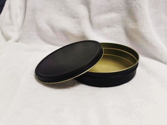 Vacuum Empty Caviar Tin Can Food Grade Packaging 500ml dengan warna hitam matte di dalam emas