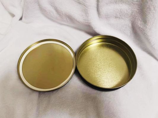 Vacuum Empty Caviar Tin Can Food Grade Packaging 500ml dengan warna hitam matte di dalam emas