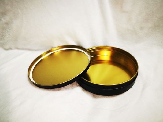 Vakuum Kosong Kaleng Kaviar Kaleng Makanan 1000 ml/g 1 kg dengan hitam matte di dalam emas