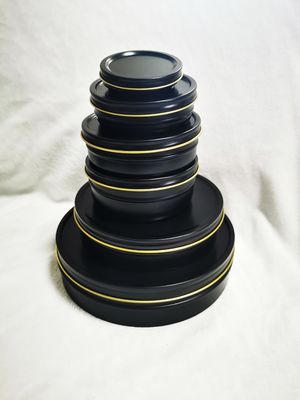 Vakuum Kosong Kaleng Kaviar Kaleng Makanan 1000 ml/g 1 kg dengan hitam matte di dalam emas