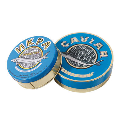 Kemasan Kaviar Bulat Ringan, Kaleng Kaviar Kosong 100g 125g 250g 500g