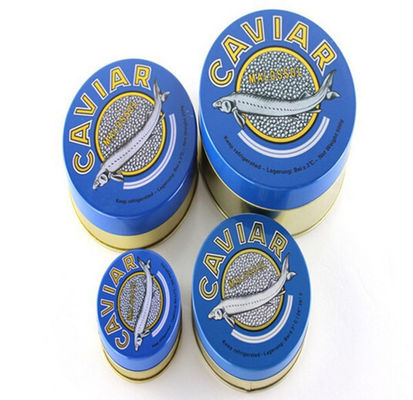 Kemasan Kaviar Bulat Ringan, Kaleng Kaviar Kosong 100g 125g 250g 500g