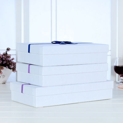 Handmade kotak hadiah persegi panjang kaku, kotak kemasan kertas kaku papan khusus