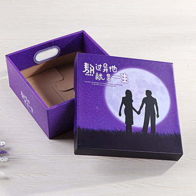 Kotak kemasan karton desain pribadi untuk makanan ringan Valentine dan pencuci mulut