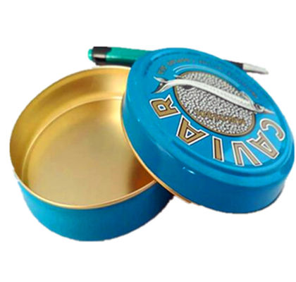 125g 250g Kaviar Kemasan Kotak Tin Kaleng Warna Khusus ISO 9001 Disetujui