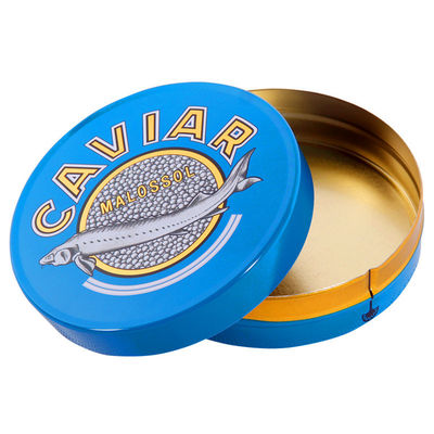 125g 250g Kaviar Kemasan Kotak Tin Kaleng Warna Khusus ISO 9001 Disetujui