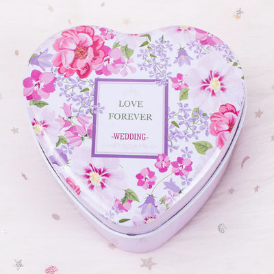 Kemasan Permen Kotak Tin Logam Bentuk Hati Untuk Hari Valentine Dan Ulang Tahun