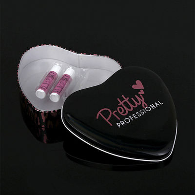 Cosmetic Lipstick Custom Metal Tin Box Bentuk Hati Dengan PVC Inner Tray