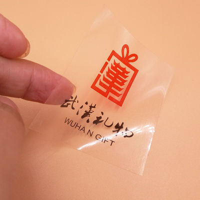 PVC Transparent Logo Label Sticker Bentuk persegi panjang Dengan Gold Foil Stamping