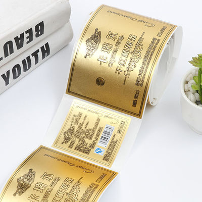 Matt Gold Logo Label Sticker, Multi Shape Print Label Botol Anggur Anda Sendiri