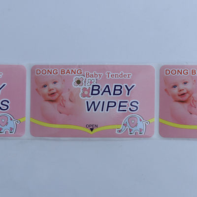 Waterproof Custom Printed Vinyl Sticker Self Adhesive Untuk Tisu Bayi