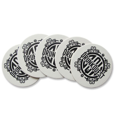 Waterproof promotional drink coasters bentuk bulat dengan ISO FDA disetujui