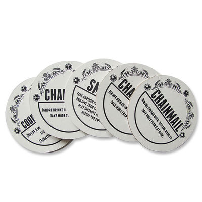 Waterproof promotional drink coasters bentuk bulat dengan ISO FDA disetujui
