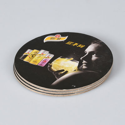 Waterproof promotional drink coasters bentuk bulat dengan ISO FDA disetujui