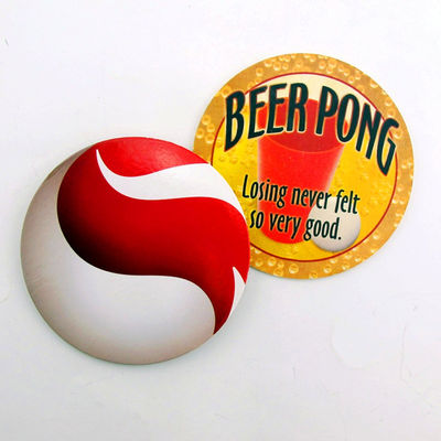 Eco Friendly Paper Promotional Drink Coasters Custom Shape Tahan Suhu Tinggi