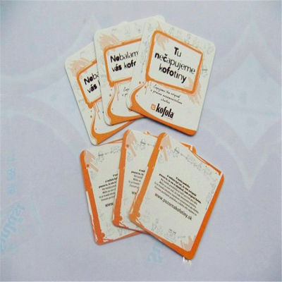 Disposable promotional drink coasters, personalized paper drink coasters (Menggunakan satu kali promo minuman),