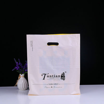 50 Mikron Ldpe Die Cut Handle Bags Dengan Logo Ditcetak Untuk Promosi
