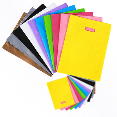 50 Mikron Ldpe Die Cut Handle Bags Dengan Logo Ditcetak Untuk Promosi