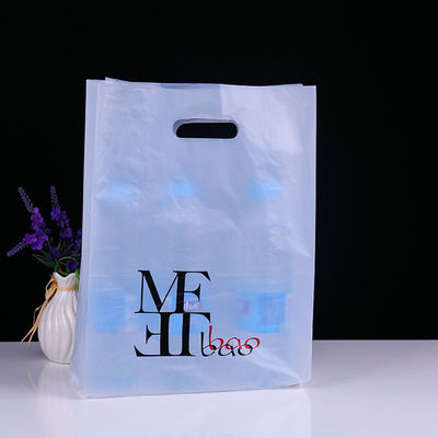 50 Mikron Ldpe Die Cut Handle Bags Dengan Logo Ditcetak Untuk Promosi