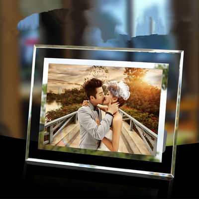 Rekaman Rekonstruksi Kaca Bentuk persegi panjang Meja Atas Frame Foto Dengan 12 Warna Tersedia