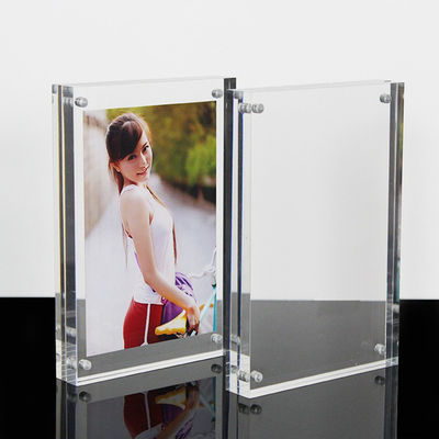 High Clear Magnetic Custom Photo Frame Bahan akrilik dengan sisi ganda