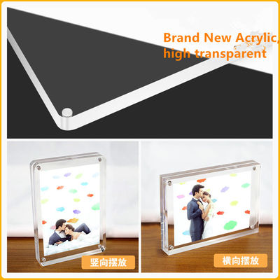 High Clear Magnetic Custom Photo Frame Bahan akrilik dengan sisi ganda