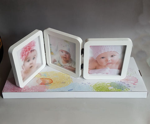 Bingkai Foto Kayu Pribadi, Luxury Triple Picture Frame Logo Dicetak