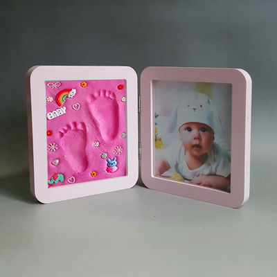 Bahan Kayu Frame Foto Khusus 12 Bulan Baby Handprint And Footprint Kit
