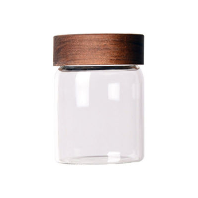 Panas tahan kaca Storage Botol Jar Dengan Akacia Kayu Sekrup Top Tutup