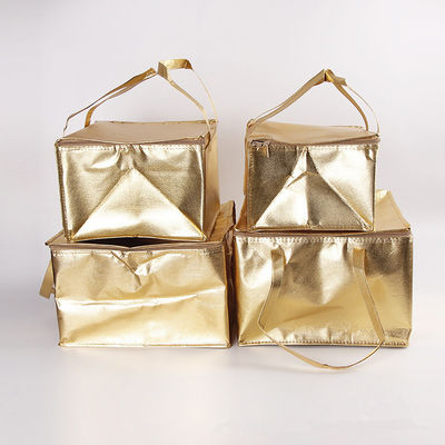 Custom Printing Golden Soft Side Insulated Cooler Bag Untuk Piknik Pintu Luar