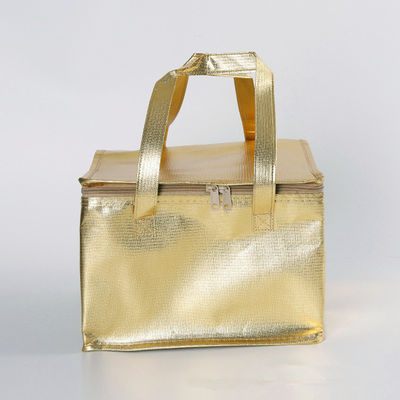 Custom Printing Golden Soft Side Insulated Cooler Bag Untuk Piknik Pintu Luar