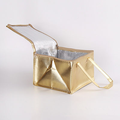 Custom Printing Golden Soft Side Insulated Cooler Bag Untuk Piknik Pintu Luar