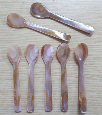Warna Khusus Brown Natural Mother Of Pearl Kaviar Spoon 4,7 Inch Dan 5,1 'Terdapat