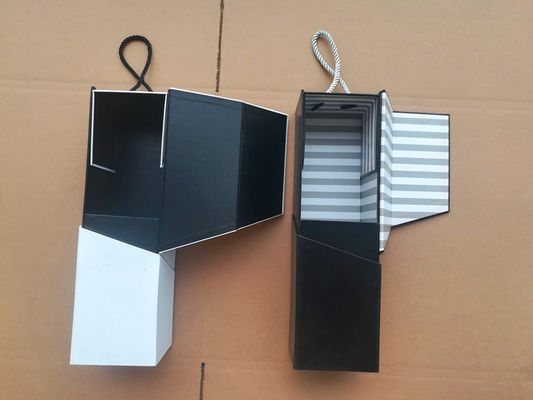 Kotak Kardus Lipat Mewah Dengan Penutupan Magnetik Kemasan Botol Anggur Handmade