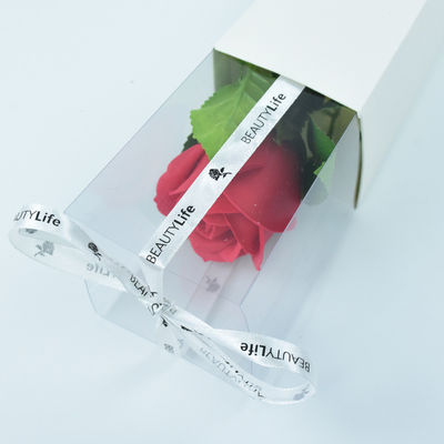 Desain bagus kotak bunga mawar tunggal dengan warna dan pita yang berbeda untuk Hari Valentine