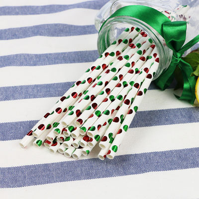 Custom Bendable Minum Biodegradable Paper Straws Warna Foil Emas Hijau