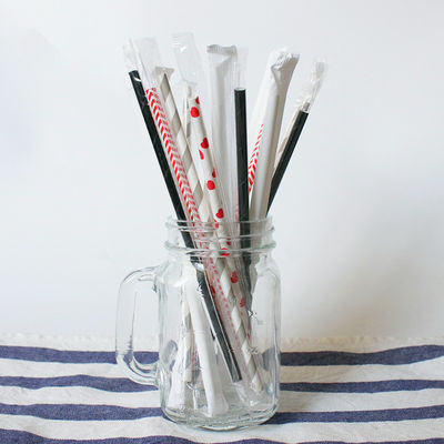 Pengemasan individual Biodegradable Straws kertas, Bubble Tea Straws kertas