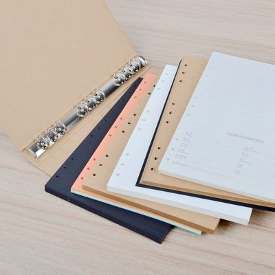 UV Coating A6 A5 Kraft Paper File Folder Dengan Ring Binded