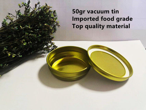 0.28mm Food Grade Tinplate Kaviar Packaging Vacuum Empty Can 50g